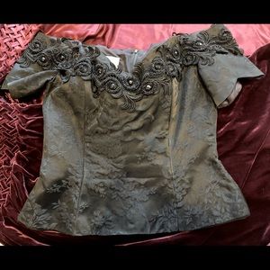 Scott McClintock Beaded Cocktail Crop-top